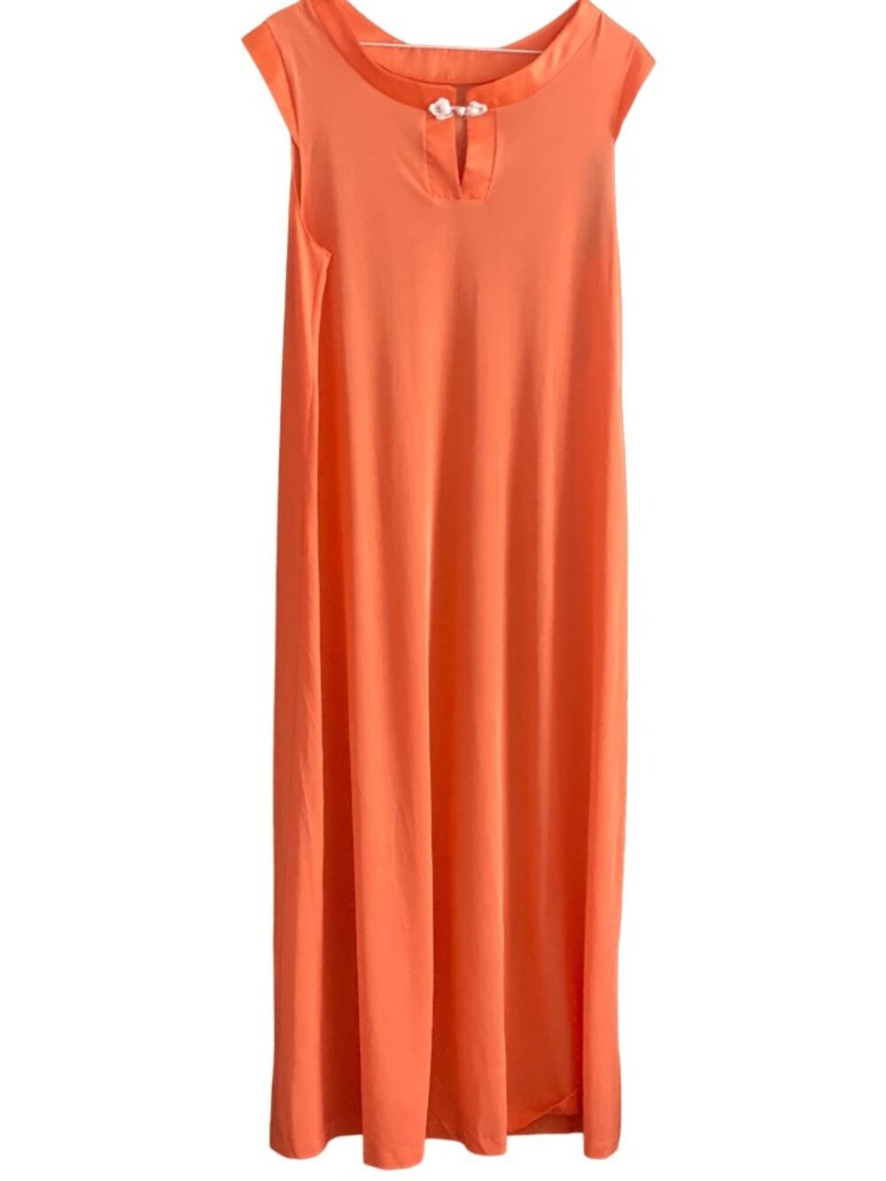Vintage Nightgown Sexy Gown Orange Nylon women M Made USA